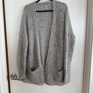 Free People Cozy Gray Cardigan Sweater